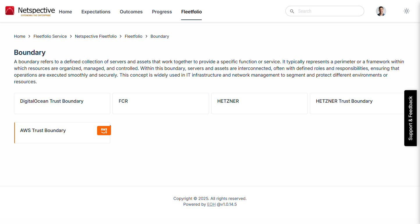 Fleetfolio asset discovery dashboard showing discovered assets and risk scores